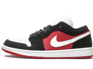 DC0774-016 Air Jordan 1 Low Black White Gym Red (W)