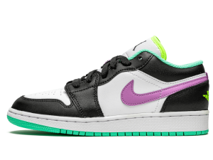 553560-151 Air Jordan 1 Low Black White Purple (GS)