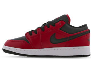 553560-605 Air Jordan 1 Low Gym Red Black Pebbled (GS)