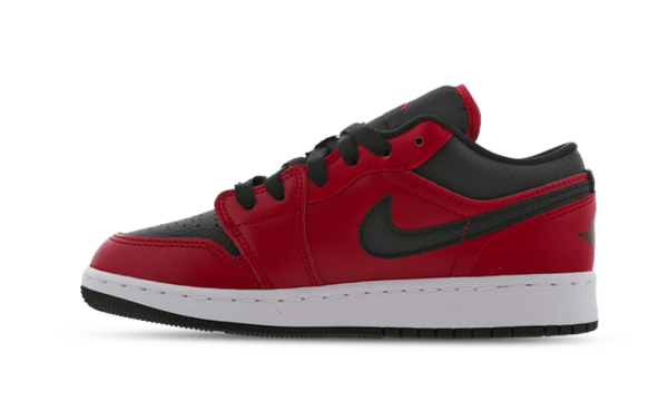 553560-605 Air Jordan 1 Low Gym Red Black Pebbled (GS)