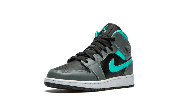 554725-063 Air Jordan 1 Mid Grey Aqua (GS)