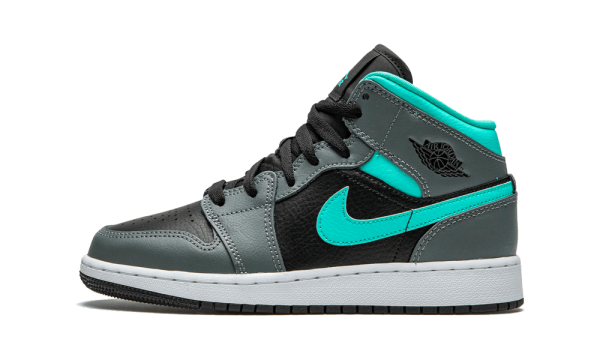 554725-063 Air Jordan 1 Mid Grey Aqua (GS)