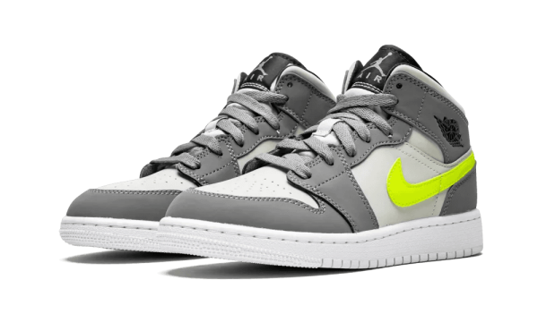 554725-072 Air Jordan 1 Mid Gunsmoke Volt (GS)