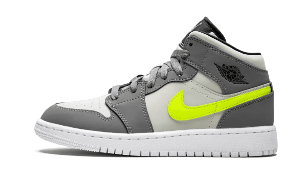 554725-072 Air Jordan 1 Mid Gunsmoke Volt (GS)