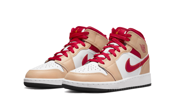 554725-201 Air Jordan 1 Mid Light Cardinal Curry (GS)