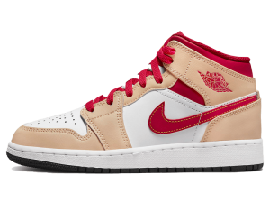 554725-201 Air Jordan 1 Mid Light Cardinal Curry (GS)