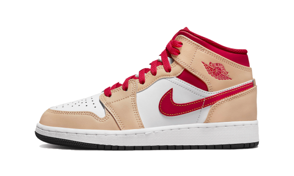 554725-201 Air Jordan 1 Mid Light Cardinal Curry (GS)