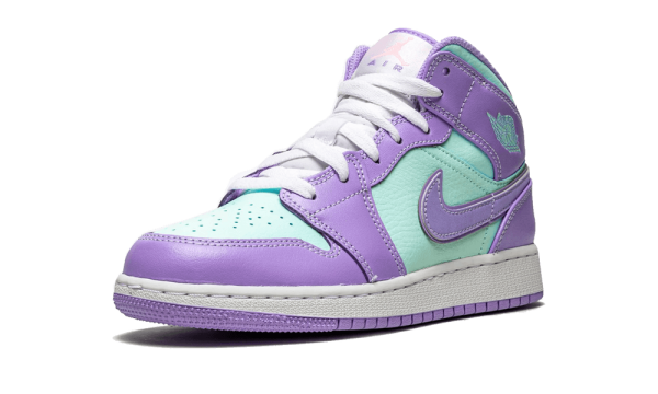 554725-500 Air Jordan 1 Mid Purple Aqua (GS)