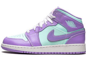 554725-500 Air Jordan 1 Mid Purple Aqua (GS)