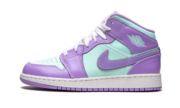 554725-500 Air Jordan 1 Mid Purple Aqua (GS)