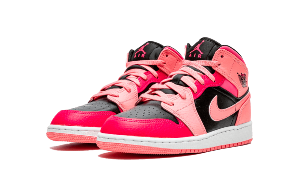 554725-662 Air Jordan 1 Mid Coral Chalk (GS)