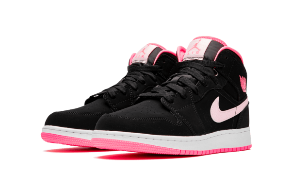 555112-066 Air Jordan 1 Mid Black Digital Pink (GS)