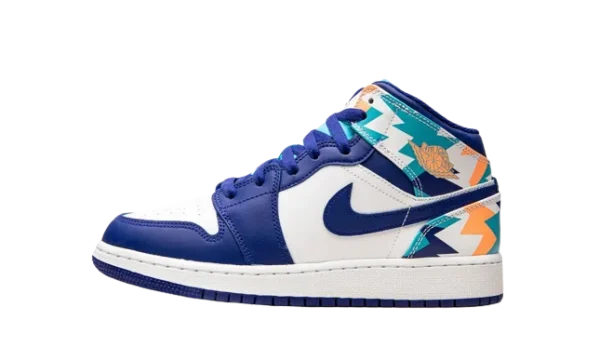 555112-105 Air Jordan 1 Mid Geometric (GS)