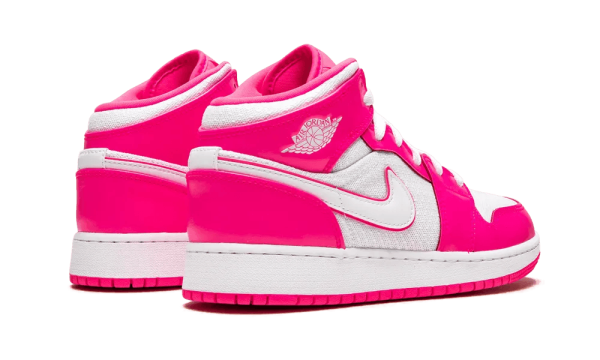 555112-611 Air Jordan 1 Mid Hyper Pink White (GS)