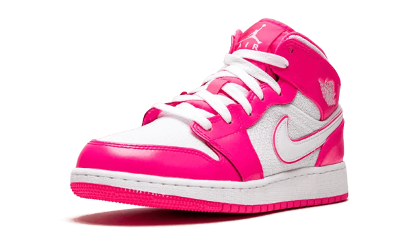 555112-611 Air Jordan 1 Mid Hyper Pink White (GS)