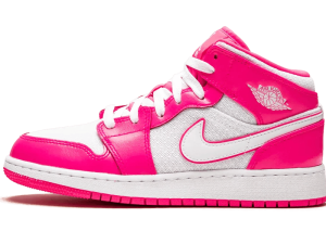 555112-611 Air Jordan 1 Mid Hyper Pink White (GS)