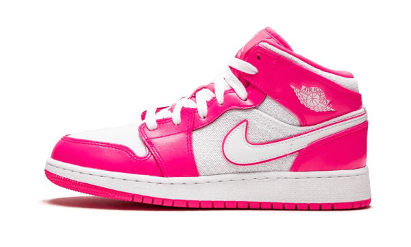 555112-611 Air Jordan 1 Mid Hyper Pink White (GS)