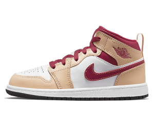 640734-201 Air Jordan 1 Mid Beige Red (PS)