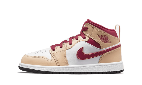 640734-201 Air Jordan 1 Mid Beige Red (PS)