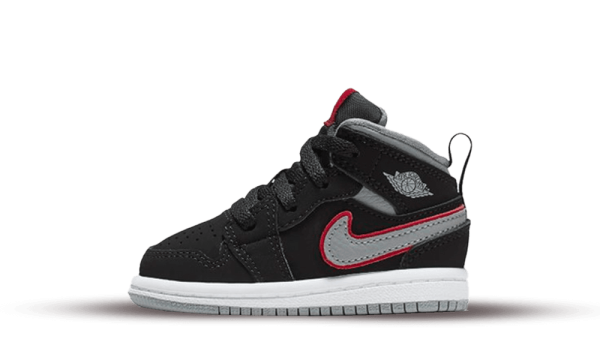 640735-060 Air Jordan 1 Mid Black Particle Grey Gym Red (TD)