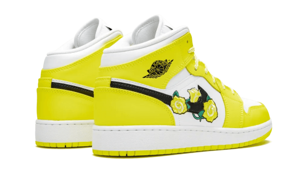 AV5174-700 Air Jordan 1 Mid Dynamic Yellow Floral (GS)