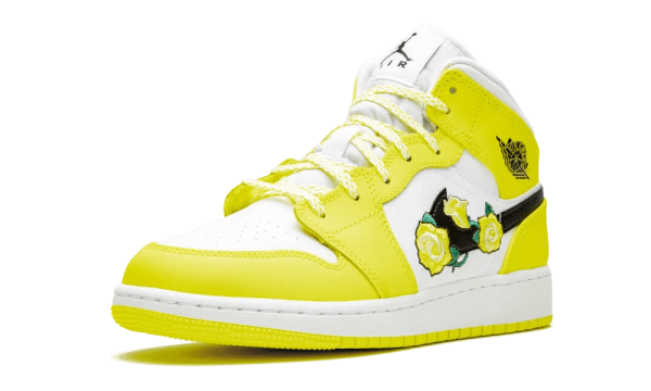 AV5174-700 Air Jordan 1 Mid Dynamic Yellow Floral (GS)