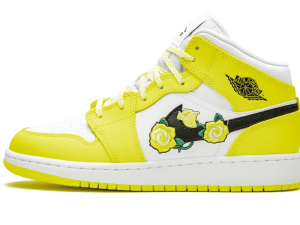 AV5174-700 Air Jordan 1 Mid Dynamic Yellow Floral (GS)