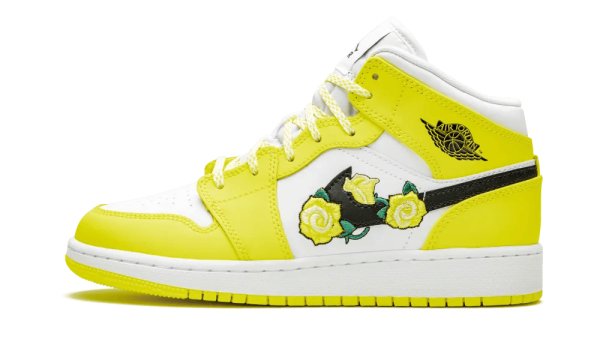 AV5174-700 Air Jordan 1 Mid Dynamic Yellow Floral (GS)