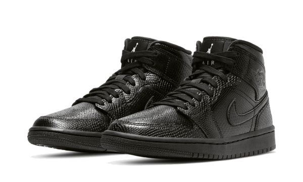 BQ6472-010 Air Jordan 1 Mid Black Snakeskin (W)