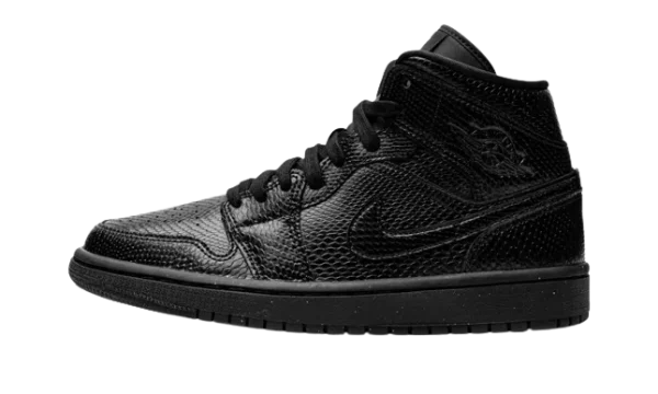 BQ6472-010 Air Jordan 1 Mid Black Snakeskin (W)