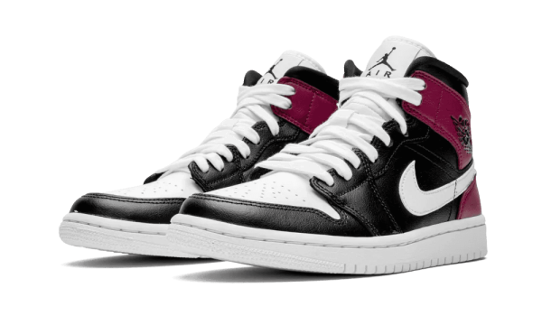 BQ6472-016 Air Jordan 1 Mid Black Noble Red (W)