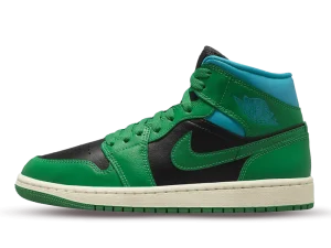 BQ6472-033 Air Jordan 1 Mid Lucky Green Aquatone (W)