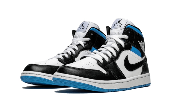 BQ6472-102 Air Jordan 1 Mid Royal Black and Blue (W)