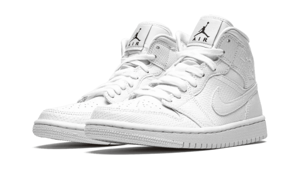 BQ6472-110 Air Jordan 1 Mid White Snakeskin (W)