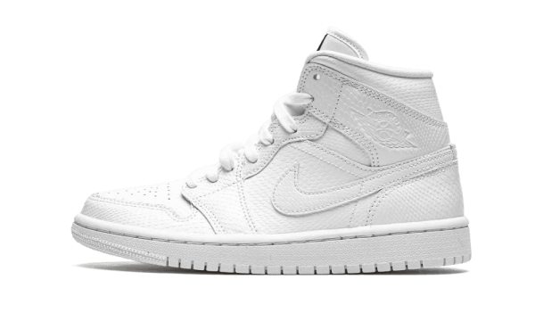 BQ6472-110 Air Jordan 1 Mid White Snakeskin (W)