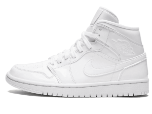 BQ6472-111 Air Jordan 1 Mid Triple White Patent Leather (W)