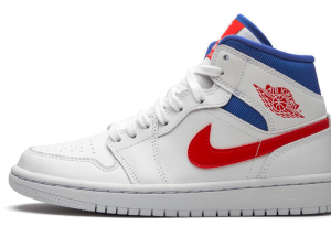 BQ6472-164 Air Jordan 1 Mid White Red Royal (W)