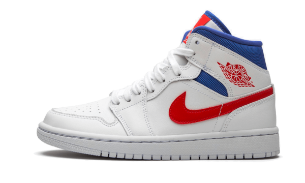 BQ6472-164 Air Jordan 1 Mid White Red Royal (W)