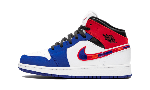 BQ6931-146 Air Jordan 1 Mid Multi-Color Swoosh (GS)