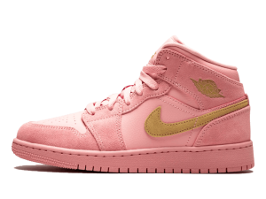 BQ6931-600 Air Jordan 1 Mid Coral Gold (GS)