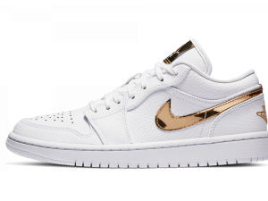 CZ4776-100 Air Jordan 1 Low White Metallic Gold (W)