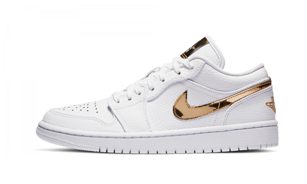 CZ4776-100 Air Jordan 1 Low White Metallic Gold (W)