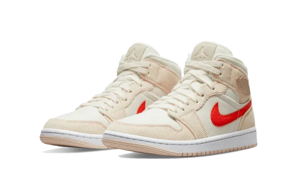 DA8009-108 Air Jordan 1 Mid Corduroy Sail Rose (W)