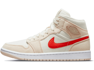 DA8009-108 Air Jordan 1 Mid Corduroy Sail Rose (W)