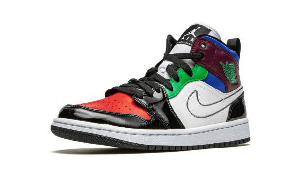 DB5454-001 Air Jordan 1 Mid SE Black White Multi-Color (W)