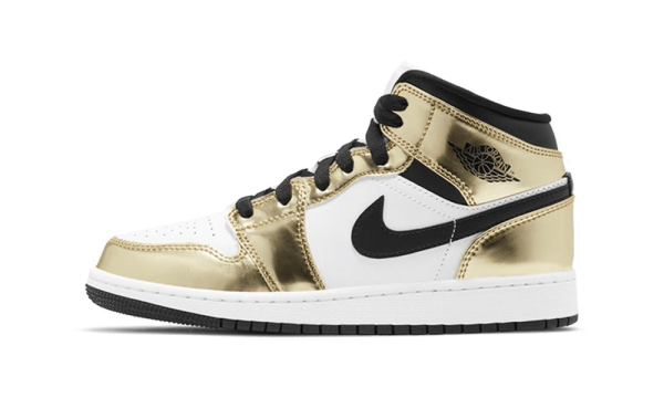 DC1420-700 Air Jordan 1 Mid Metallic Gold Black White (GS)