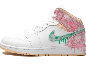 DD1666-100 Air Jordan 1 Mid Paint Drip (GS)