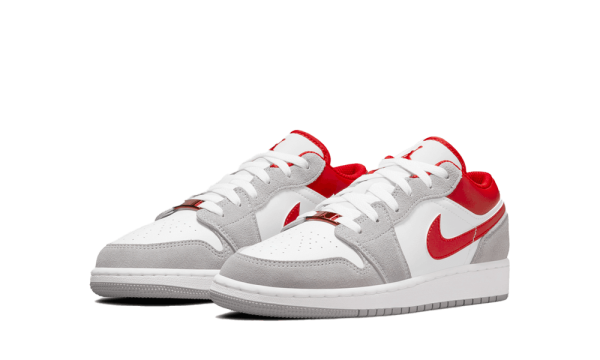 DM0589-016 Air Jordan 1 Low SE Smoke Grey Gym Red (GS)