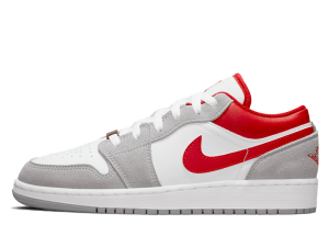 DM0589-016 Air Jordan 1 Low SE Smoke Grey Gym Red (GS)