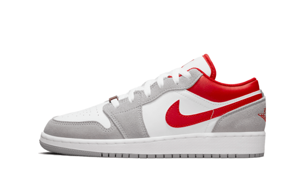 DM0589-016 Air Jordan 1 Low SE Smoke Grey Gym Red (GS)